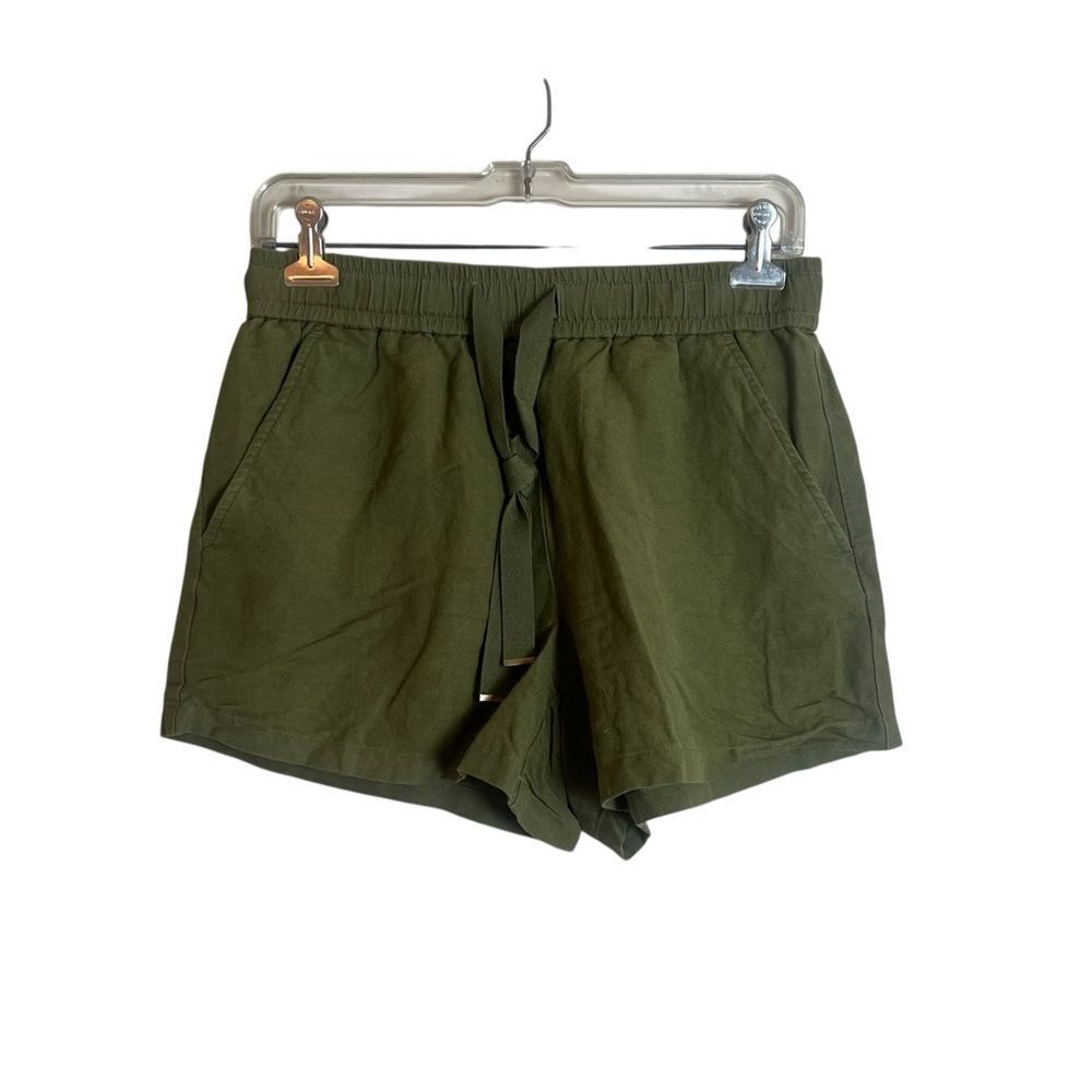 Loft green linen blend shorts. Size xs